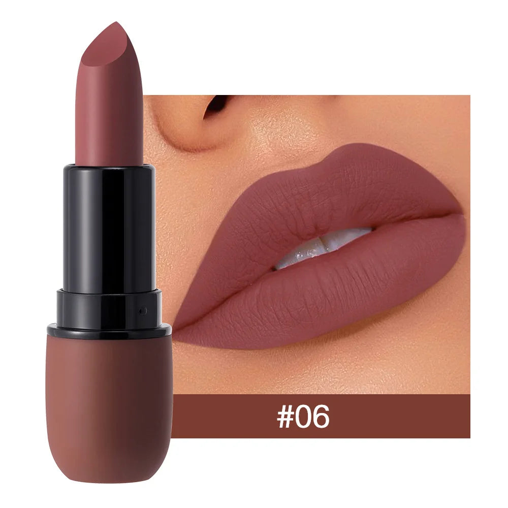 6-Color Matte Lipstick – Velvet Long-Lasting Lip Color