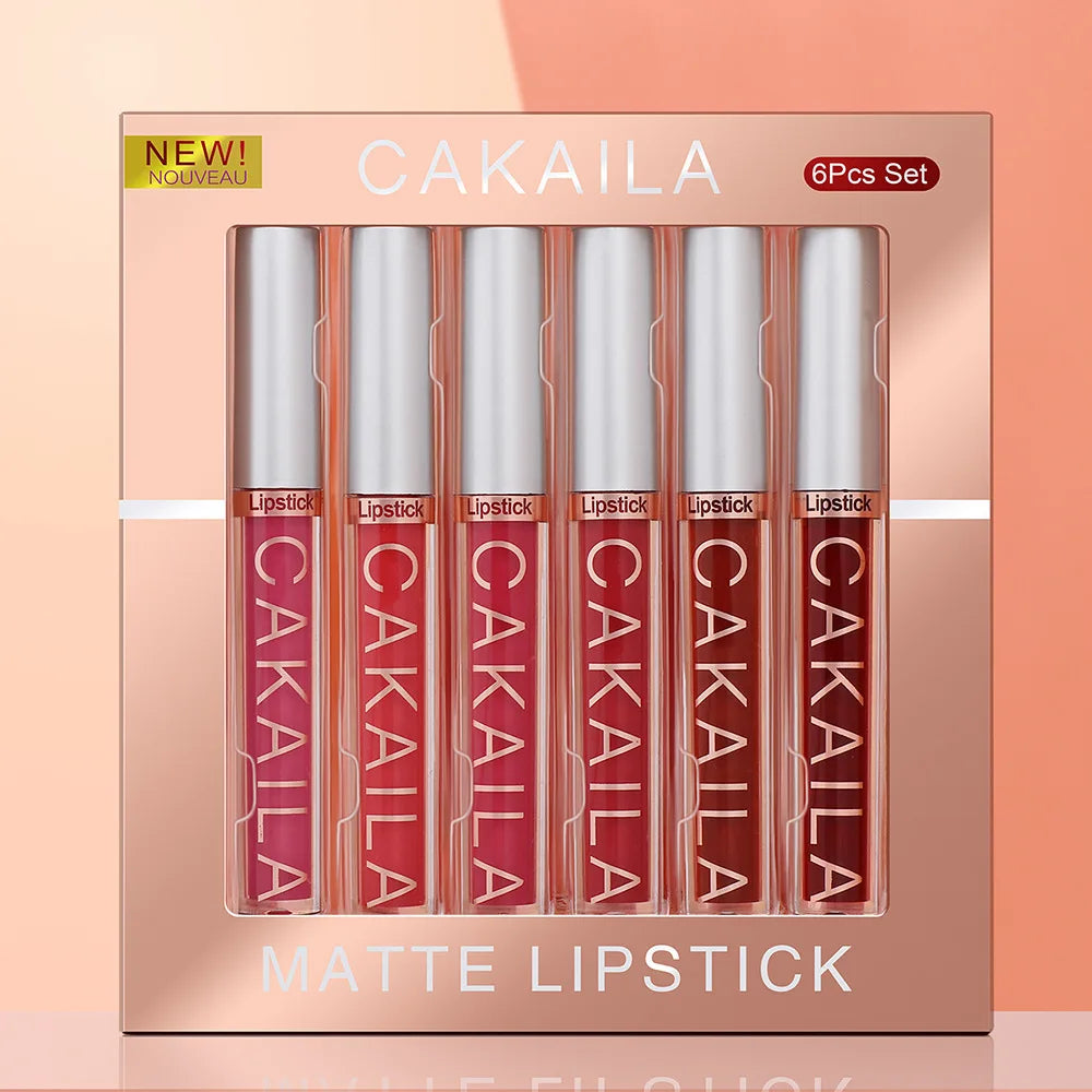 6-Color Lip Gloss Set – Liquid Matte Long-Lasting Lipstick