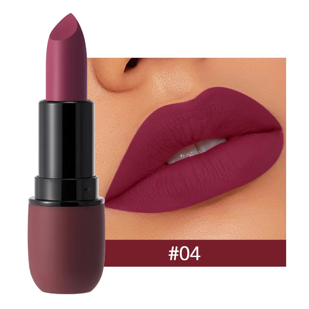 6-Color Matte Lipstick – Velvet Long-Lasting Lip Color