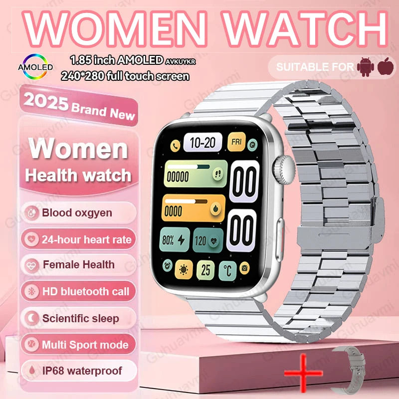 2025 Women’s AI Smartwatch – HRV, Blood Pressure & Oxygen Monitor