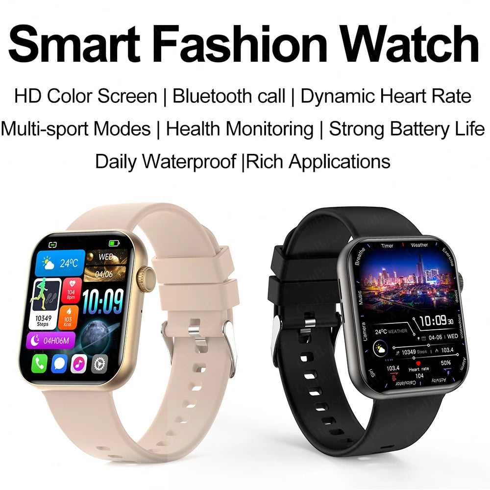2025 Women’s Smartwatch – Full Touch, Bluetooth Call & Heart Rate