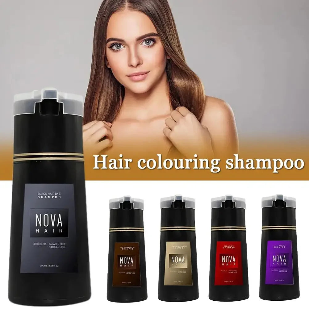 Nova 3-in-1 Hair Dye Shampoo – Natural Black Hair Color