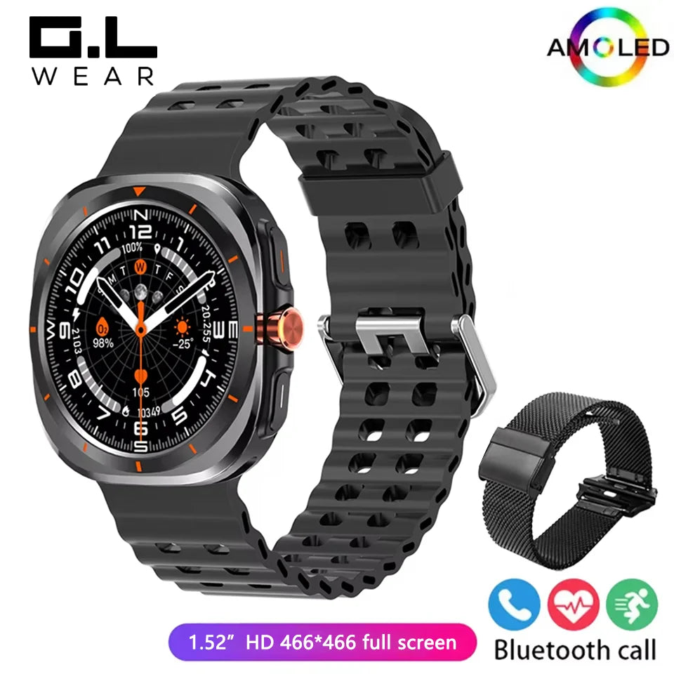 G.L Wear 2025 New Smartwatch for Men Heart Rate Monitoring Bluetooth Calling Fitness Tracking Pedometer Men's Smartwatch