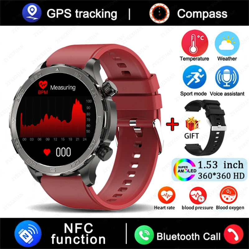 2025 Bluetooth Smartwatch – AMOLED HD, Heart Rate & GPS