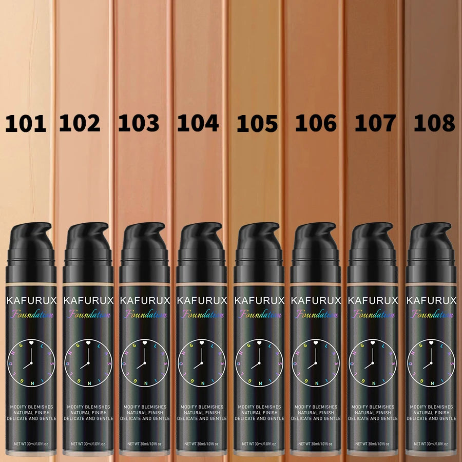 8-Color Liquid Foundation – Waterproof Concealer & Face Base