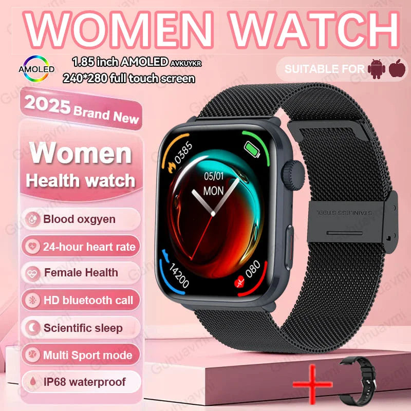 2025 Women’s AI Smartwatch – HRV, Blood Pressure & Oxygen Monitor