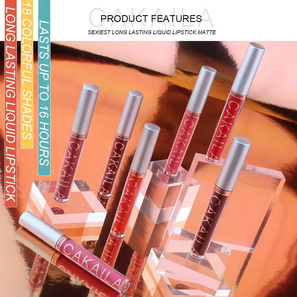 6-Color Lip Gloss Set – Liquid Matte Long-Lasting Lipstick