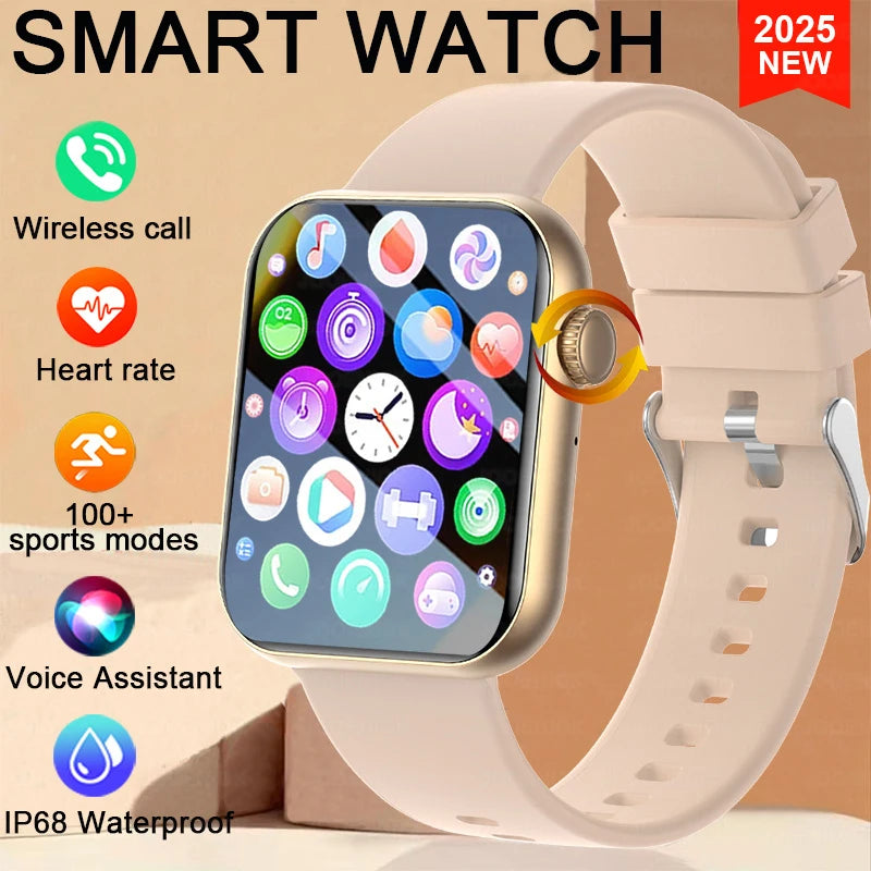 2025 Women’s Smartwatch – Full Touch, Bluetooth Call & Heart Rate