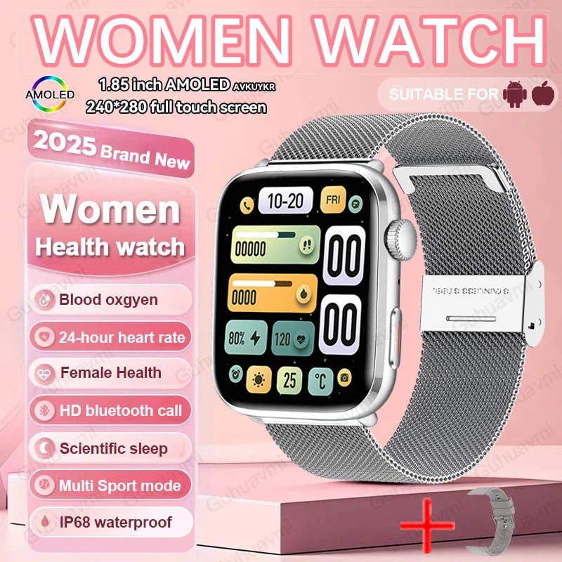 2025 Women’s AI Smartwatch – HRV, Blood Pressure & Oxygen Monitor