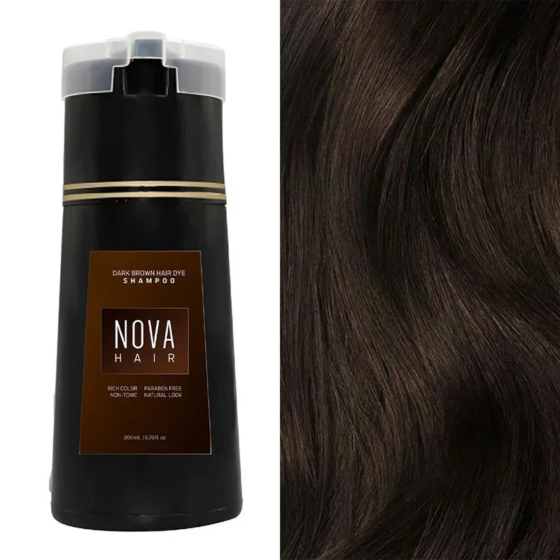 Nova 3-in-1 Hair Dye Shampoo – Natural Black Hair Color