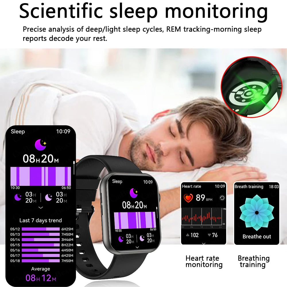 2025 Women’s Smartwatch – Full Touch, Bluetooth Call & Heart Rate