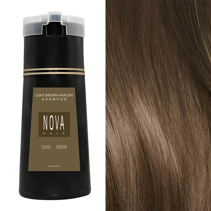 Nova 3-in-1 Hair Dye Shampoo – Natural Black Hair Color