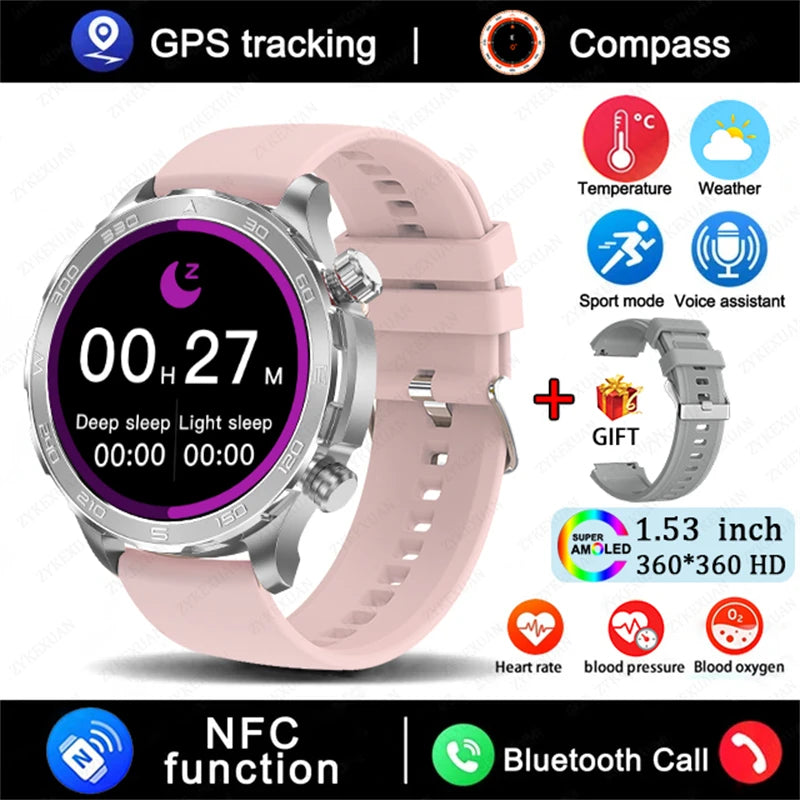 2025 Bluetooth Smartwatch – AMOLED HD, Heart Rate & GPS