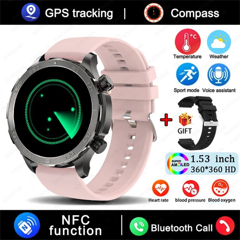 2025 Bluetooth Smartwatch – AMOLED HD, Heart Rate & GPS