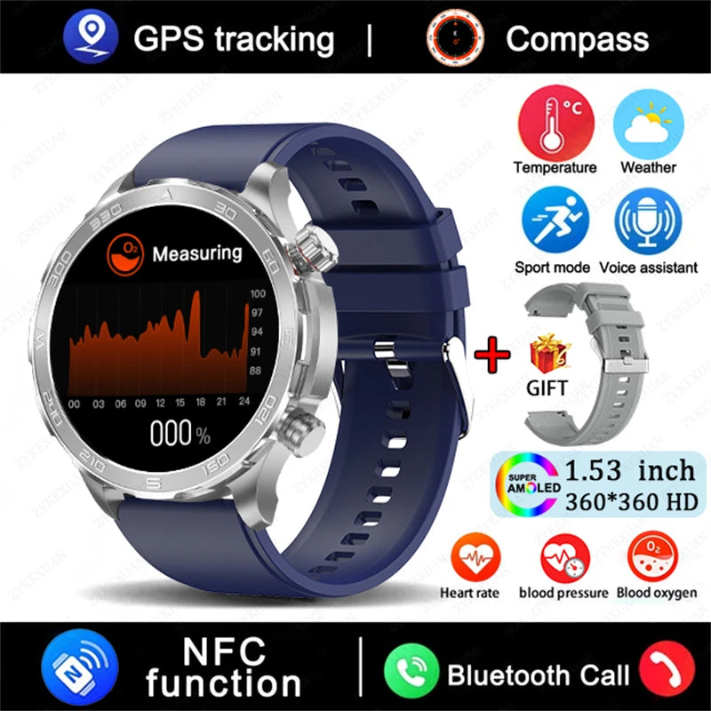 2025 Bluetooth Smartwatch – AMOLED HD, Heart Rate & GPS