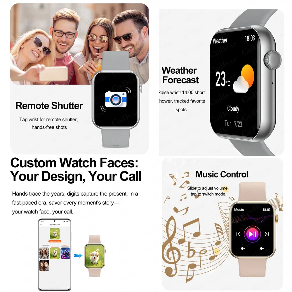 2025 Women’s Smartwatch – Full Touch, Bluetooth Call & Heart Rate