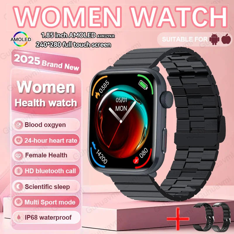 2025 Women’s AI Smartwatch – HRV, Blood Pressure & Oxygen Monitor