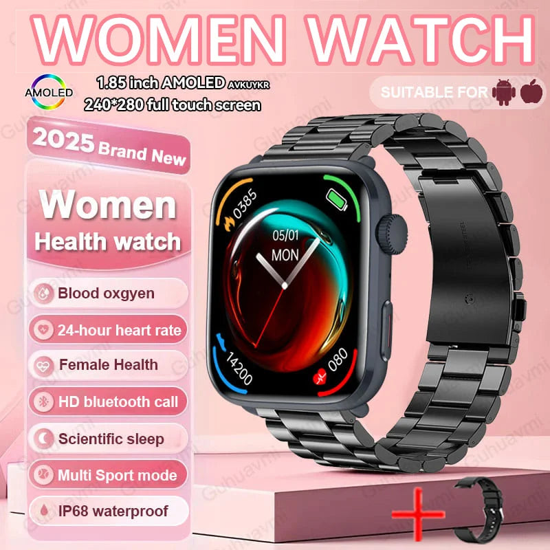 2025 Women’s AI Smartwatch – HRV, Blood Pressure & Oxygen Monitor