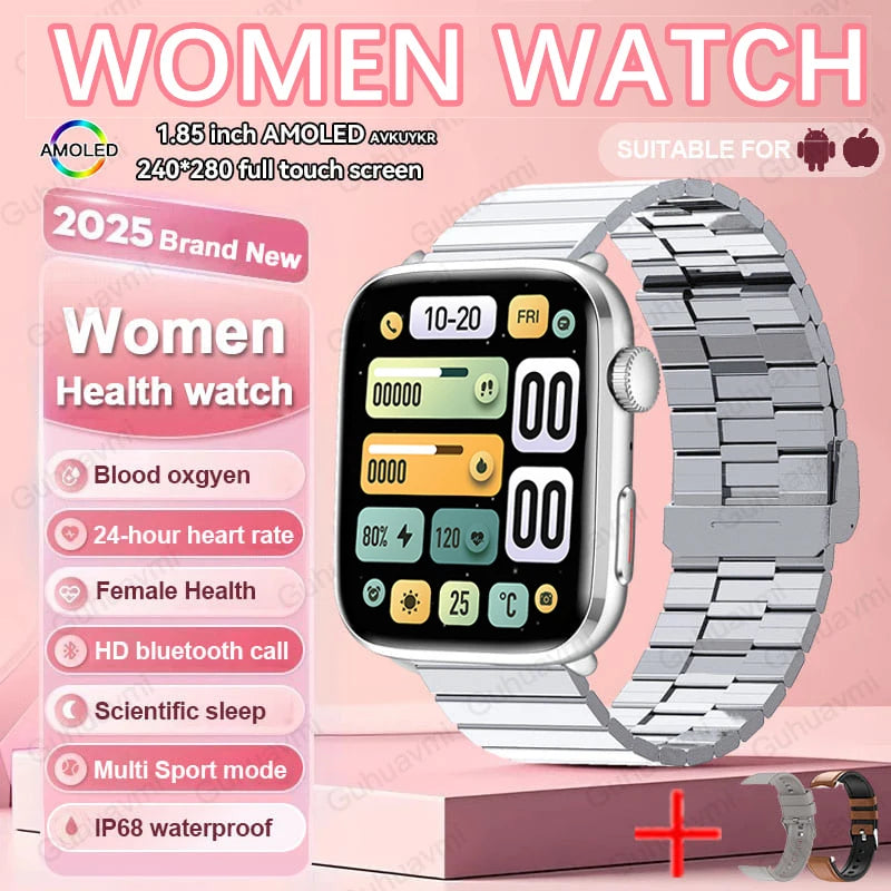 2025 Women’s AI Smartwatch – HRV, Blood Pressure & Oxygen Monitor