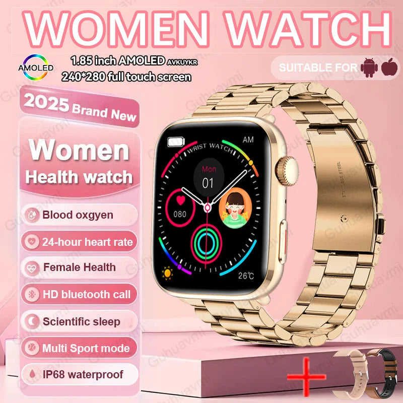 2025 Women’s AI Smartwatch – HRV, Blood Pressure & Oxygen Monitor