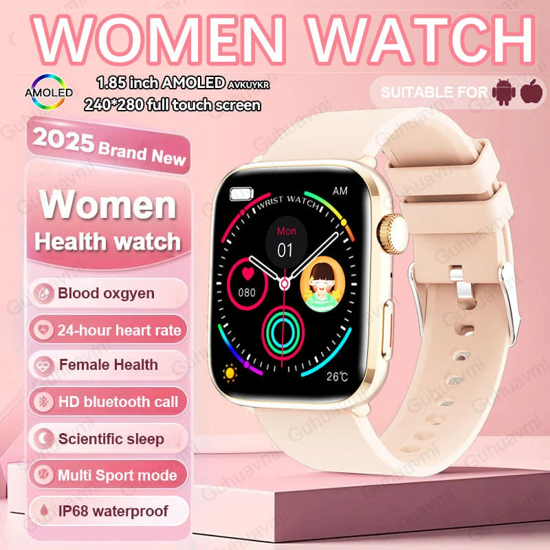 2025 Women’s AI Smartwatch – HRV, Blood Pressure & Oxygen Monitor