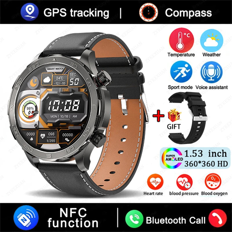 2025 Bluetooth Smartwatch – AMOLED HD, Heart Rate & GPS