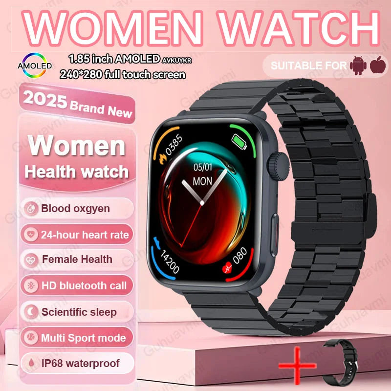 2025 Women’s AI Smartwatch – HRV, Blood Pressure & Oxygen Monitor