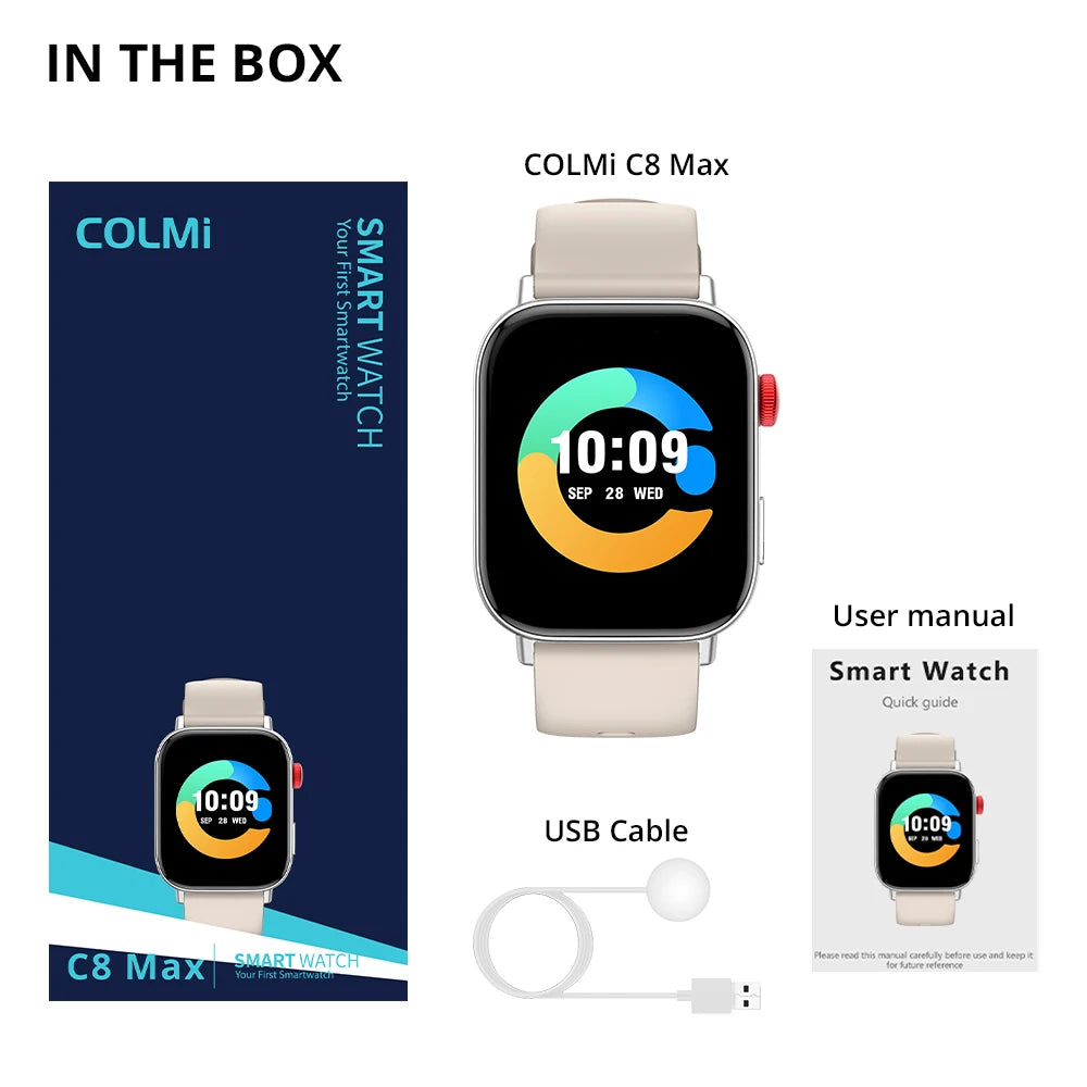 C8 Max Smartwatch – Voice Calling & HD Fitness Tracker