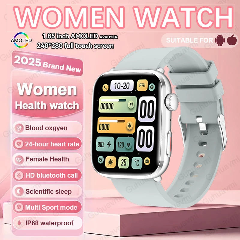 2025 Women’s AI Smartwatch – HRV, Blood Pressure & Oxygen Monitor