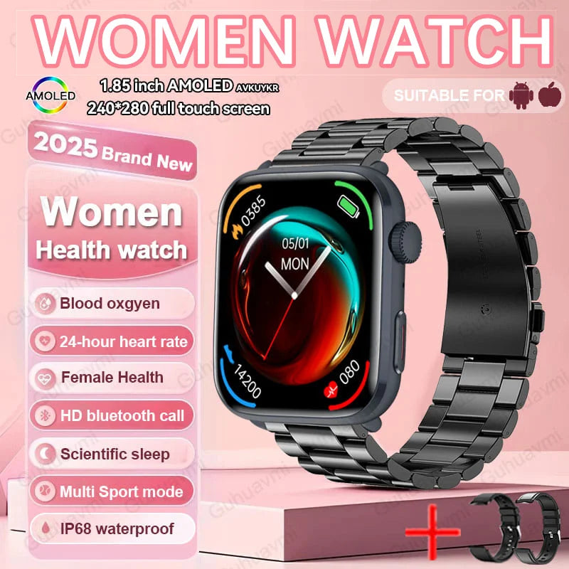 2025 Women’s AI Smartwatch – HRV, Blood Pressure & Oxygen Monitor