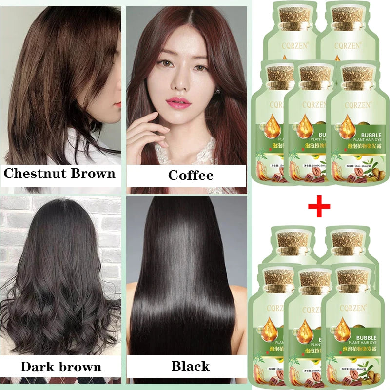 Herbal Hair Dye Shampoo – Natural Gray & White Hair Cover
