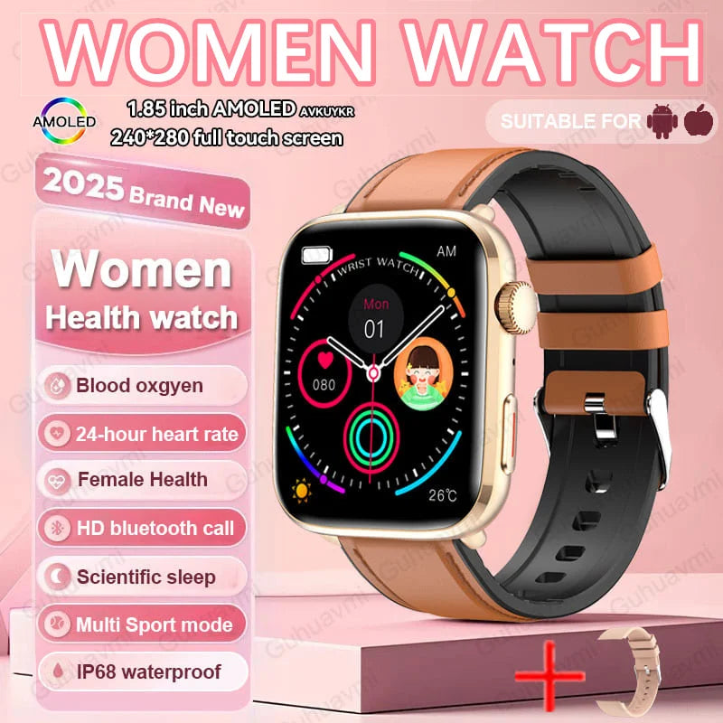 2025 Women’s AI Smartwatch – HRV, Blood Pressure & Oxygen Monitor