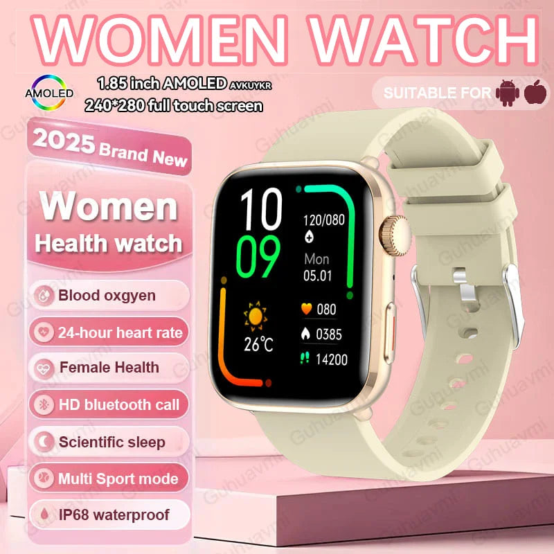 2025 Women’s AI Smartwatch – HRV, Blood Pressure & Oxygen Monitor
