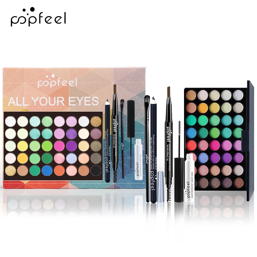 Eye Makeup Set – Eyeshadow, Eyeliner, Mascara & Brow Pencil
