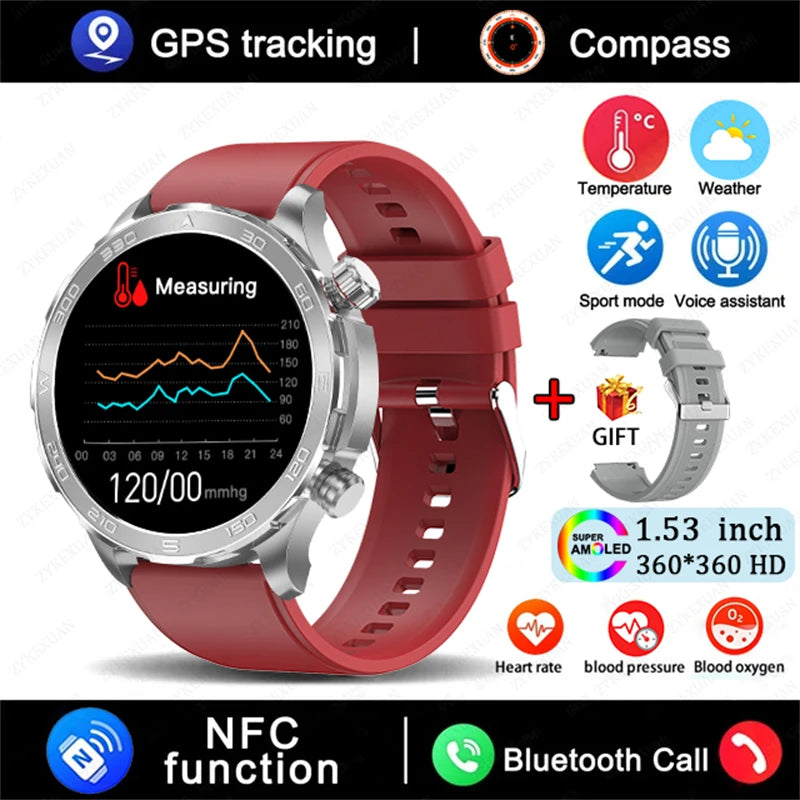 2025 Bluetooth Smartwatch – AMOLED HD, Heart Rate & GPS