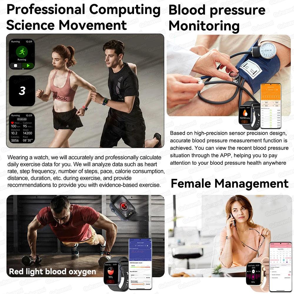 2025 Women’s AI Smartwatch – HRV, Blood Pressure & Oxygen Monitor