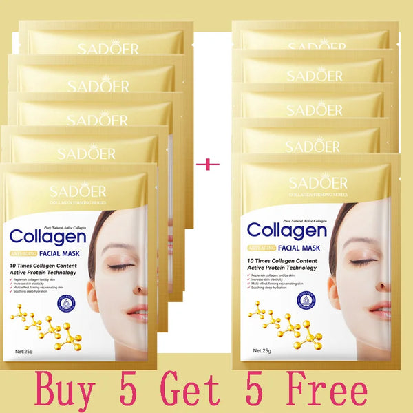 Collagen Anti-Wrinkle Facial Mask – 10PCS Anti-Aging Sheet Masks