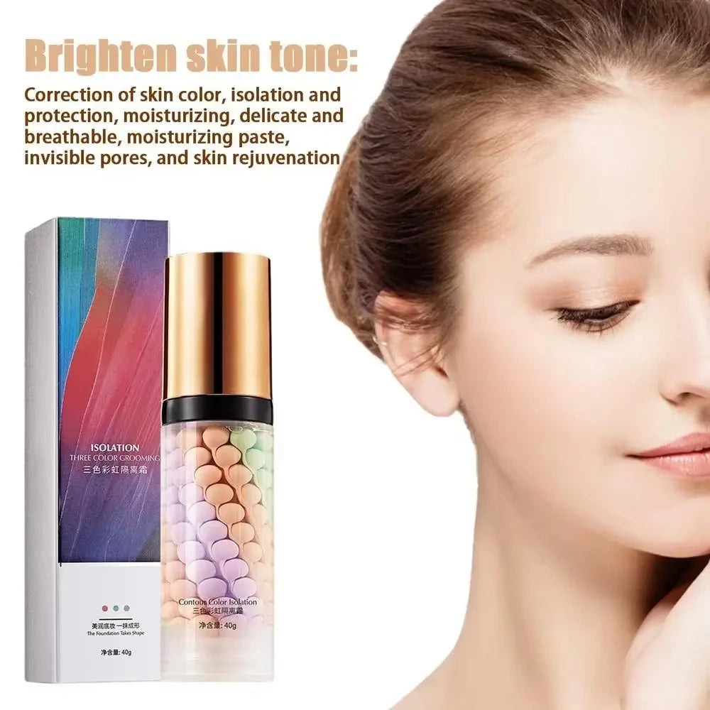 Tri-Color Face Primer – Brighten & Contour Makeup Base