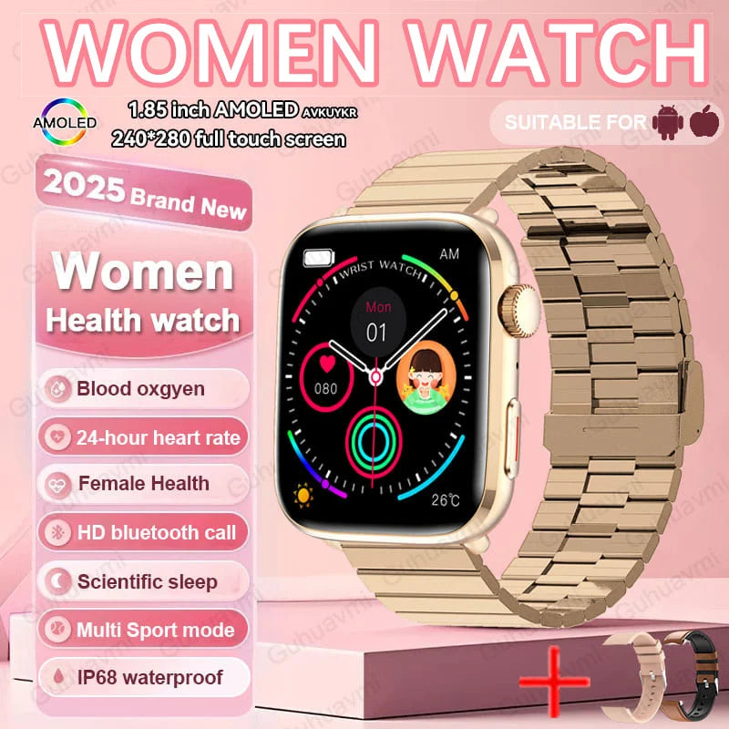 2025 Women’s AI Smartwatch – HRV, Blood Pressure & Oxygen Monitor