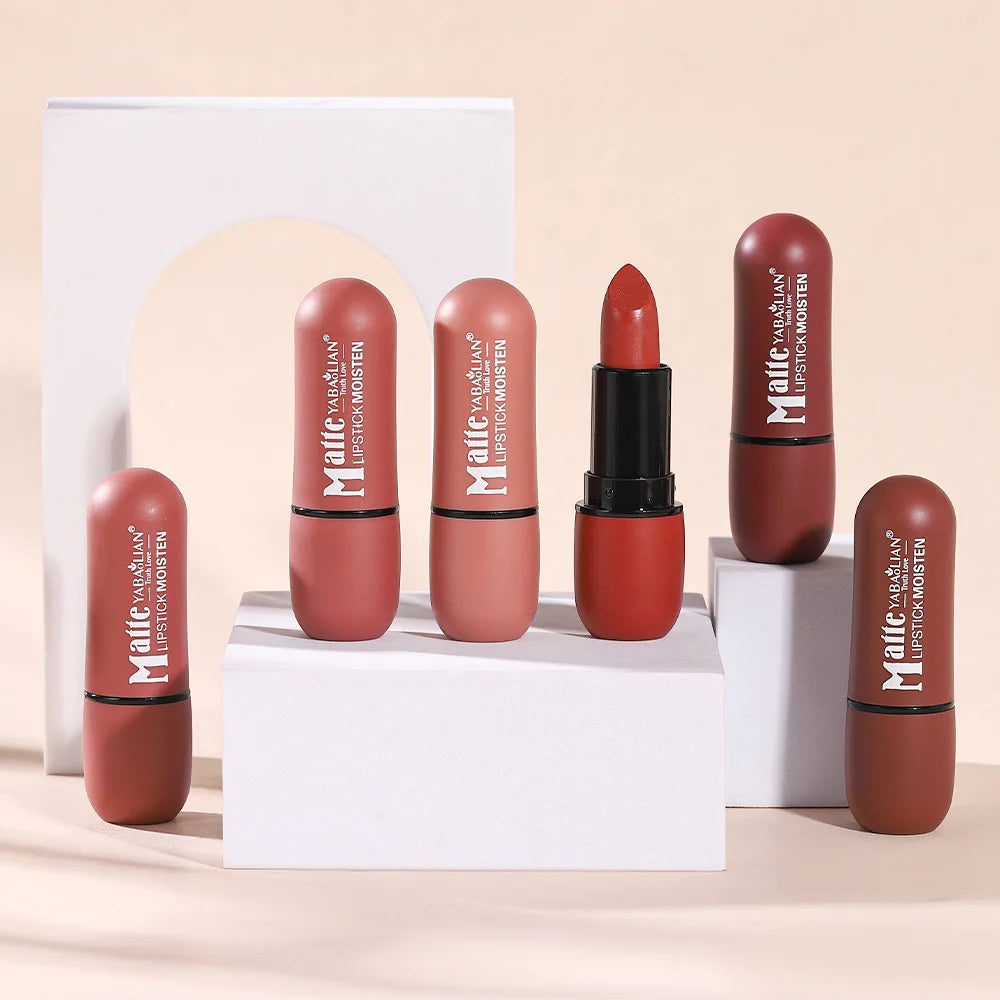 6-Color Matte Lipstick – Velvet Long-Lasting Lip Color