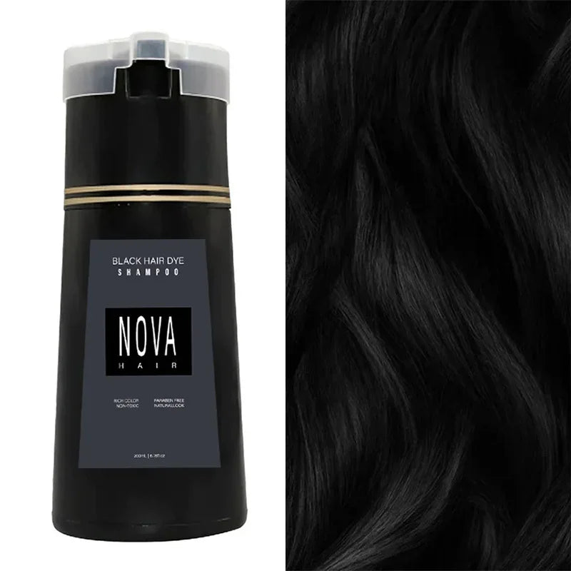 Nova 3-in-1 Hair Dye Shampoo – Natural Black Hair Color