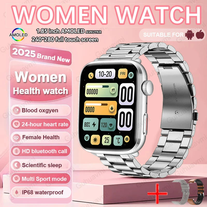 2025 Women’s AI Smartwatch – HRV, Blood Pressure & Oxygen Monitor