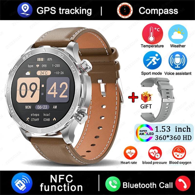 2025 Bluetooth Smartwatch – AMOLED HD, Heart Rate & GPS