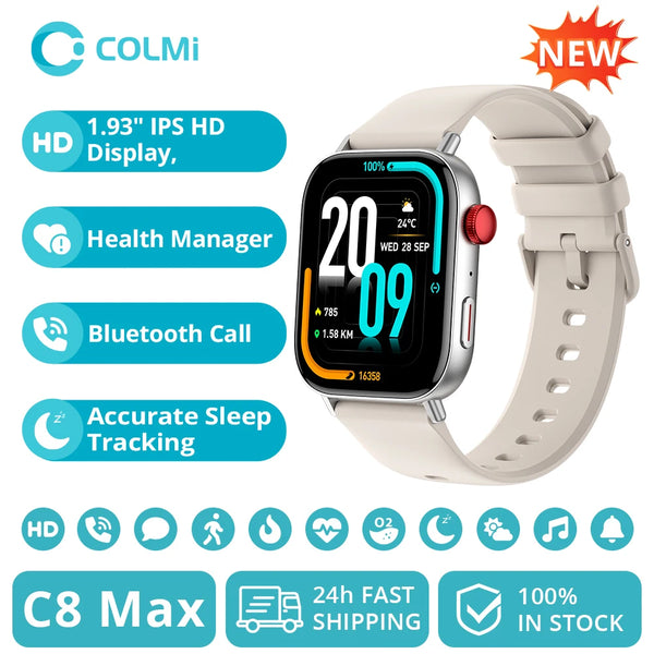 C8 Max Smartwatch – Voice Calling & HD Fitness Tracker
